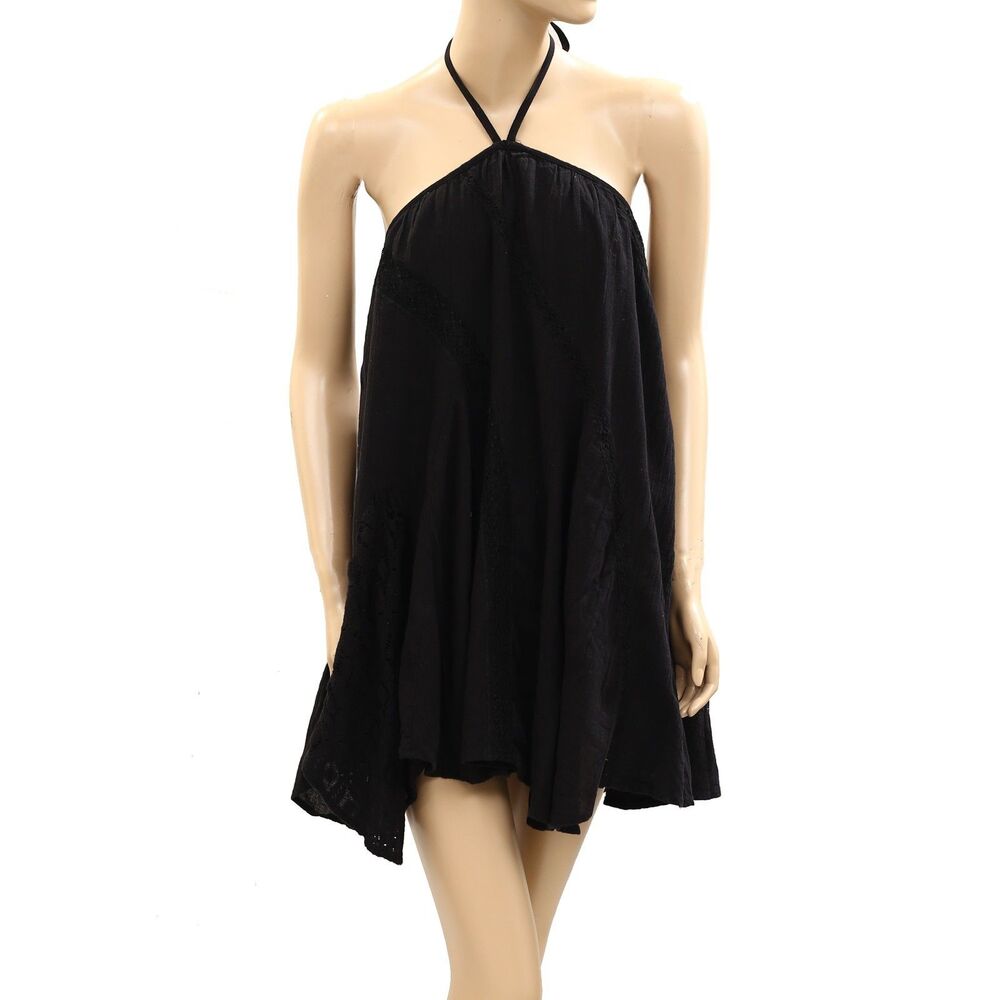 Free People Black Halter Mini Dress